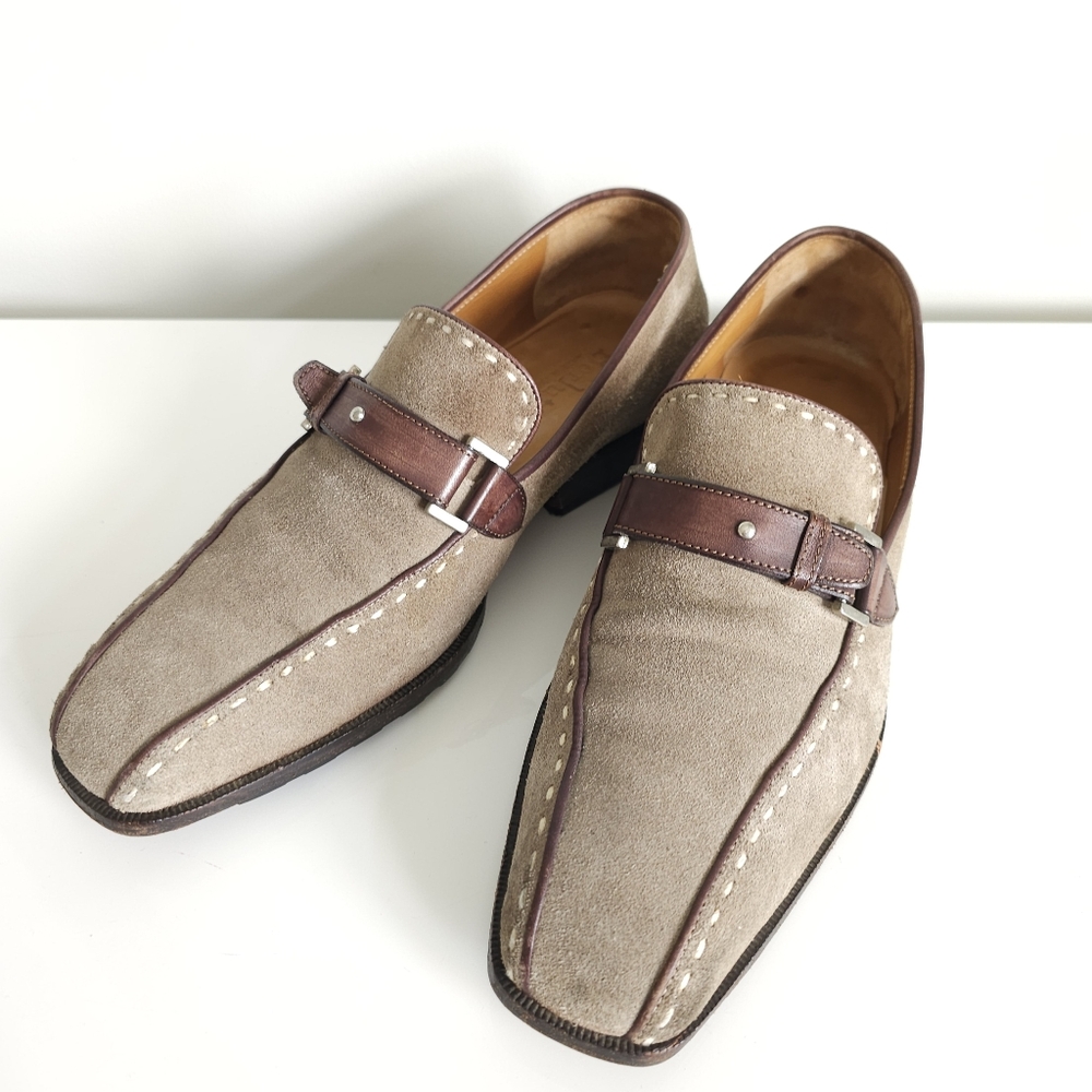 Berluti Suede Leather Tan Brown Loafers